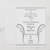 Elegant Swirl Wedding Invitation Bedankkaart (Voorkant / Achterkant)