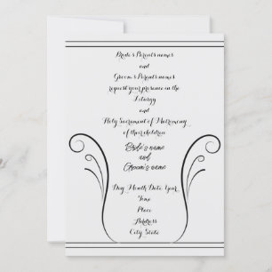 Elegant Swirl Wedding Invitation Bedankkaart