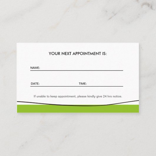 Elegant Swirl Wish Tree symbool - Afspraak Afsprakenkaartje (Achterkant)