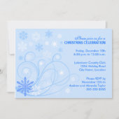 Elegant Swirls and Snowflakes Party Kaart (Voorkant)