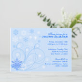 Elegant Swirls and Snowflakes Party Kaart (Staand voorkant)