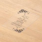 Elegant Swirls Black & White Vrijgezellenfeest Acryl Uitnodigingen (Laagn)