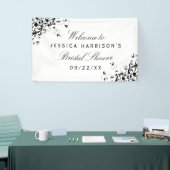 Elegant Swirls Black & White Vrijgezellenfeest Spandoek (Beurs)
