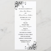 Elegant Swirls Black & White Wedding Program Programmakaart (Voorkant)