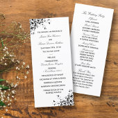 Elegant Swirls Black & White Wedding Program Programmakaart