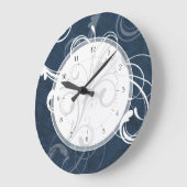 Elegant Swirls Blue Blauwgroen Grote Klok (Hoek)