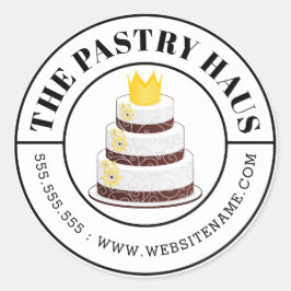 Elegant Swirls Cake Curved Text Ronde Sticker