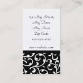 Elegant Swirls Damask Custom Visitekaartjes (Achterkant)
