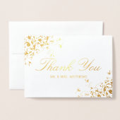 Elegant Swirls Foto Weddenschap Hartelijk dank Folie Kaarten (Voorkant met envelop)