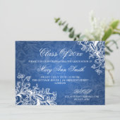 Elegant Swirls Gradus Party Blue Kaart (Staand voorkant)