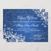 Elegant Swirls Gradus Party Blue Kaart (Voorkant / Achterkant)