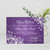 Elegant  Swirls Gradus Party Paars Kaart (Staand voorkant)
