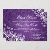 Elegant  Swirls Gradus Party Paars Kaart (Voorkant / Achterkant)