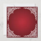Elegant  Swirls Holiday Party Red Kaart (Achterkant)