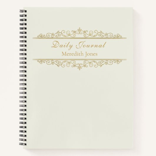 Elegant Swirls Lijst Daily Journal/ Notitieboek (Voorkant)