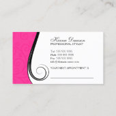 Elegant Swirls Salon Hot Pink Visitekaartjes Afsprakenkaartje (Achterkant)