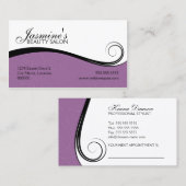 Elegant Swirls Salon Lavender Afsprakenkaartje (Voorkant / Achterkant)