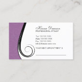 Elegant Swirls Salon Lavender Afsprakenkaartje (Achterkant)