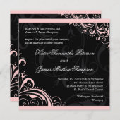 Elegant Swirls Wedding Invitation - CUSTOM Kaart (Voorkant / Achterkant)