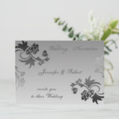Elegant Swirls Wedding Invitation Kaart (Staand voorkant)