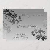 Elegant Swirls Wedding Invitation Kaart (Voorkant / Achterkant)