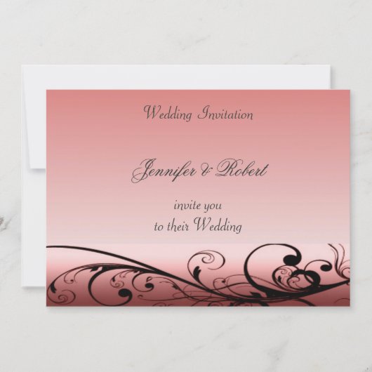 Elegant Swirls Wedding Invitation Kaart (Voorkant)