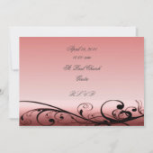 Elegant Swirls Wedding Invitation Kaart (Achterkant)