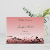 Elegant Swirls Wedding Invitation Kaart (Staand voorkant)