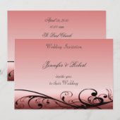 Elegant Swirls Wedding Invitation Kaart (Voorkant / Achterkant)