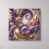 Elegant Swirls with Gold and Purple Canvas Art  (Voorkant)