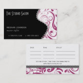 Elegant Swirly Appointment Visitekaartje Fuchsia Afsprakenkaartje (Voorkant / Achterkant)