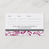 Elegant Swirly Appointment Visitekaartje Fuchsia Afsprakenkaartje (Achterkant)