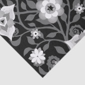 Elegant Swirly Floral Pattern  Black Grey Tissuepapier (Detail)