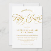 Elegant Swirly Script 50ste huwelijksjubileum Kaart (Voorkant)