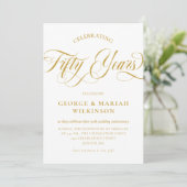 Elegant Swirly Script 50ste huwelijksjubileum Kaart (Staand voorkant)