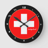 Elegant Swiss Flag & Zwitserland trendy / design Ronde Klok (Voorkant)