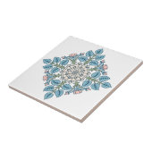 Elegant Symmetrisch Bloem Medaillon Tegeltje (Zijkant)
