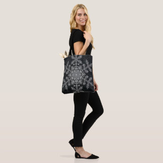 Elegant symmetrisch kerstontwerp tote bag
