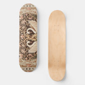 Elegant Symmetry Swan Couple Art Deco Floral Motif Persoonlijk Skateboard (Voorkant)