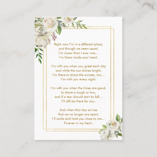 Elegant Sympathie Funeral Memorial Prayer Kaarten Visitekaartje (Achterkant)