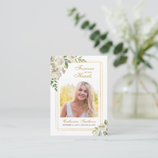 Elegant Sympathie Funeral Memorial Prayer Kaarten Visitekaartje (Staand voorkant)