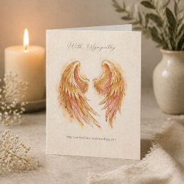Elegant Sympathy Card with Angel Wings  Kaart