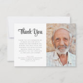 Elegant Sympathy Script Fotobegrafenis Bedankkaart (Voorkant)