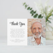 Elegant Sympathy Script Fotobegrafenis Bedankkaart (Staand voorkant)