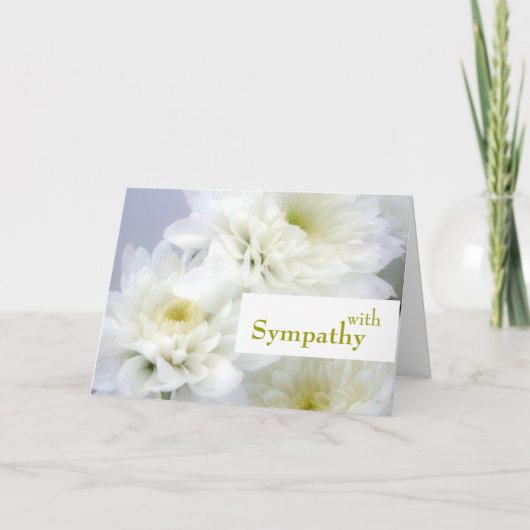 Elegant Sympathy White Flowers Card Kaart (Voorkant)
