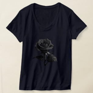Elegant T-shirt met zwarte bloemen