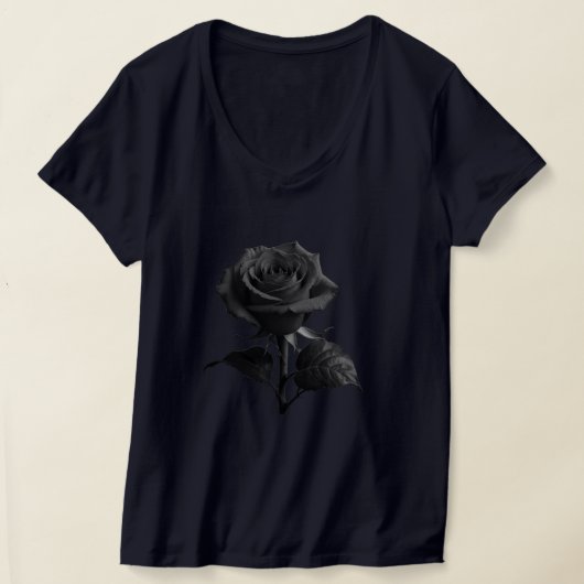 Elegant T-shirt met zwarte bloemen (Laagn)