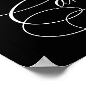 Elegant taart wit script | Horizontaal tabelteken Poster (Hoek)