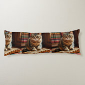 Elegant Tabby Cat Music Moment – Body Pillow Lichaamskussen (Achterkant)