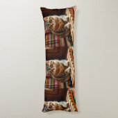 Elegant Tabby Cat Music Moment – Body Pillow Lichaamskussen (Achterkant (Verticaal))